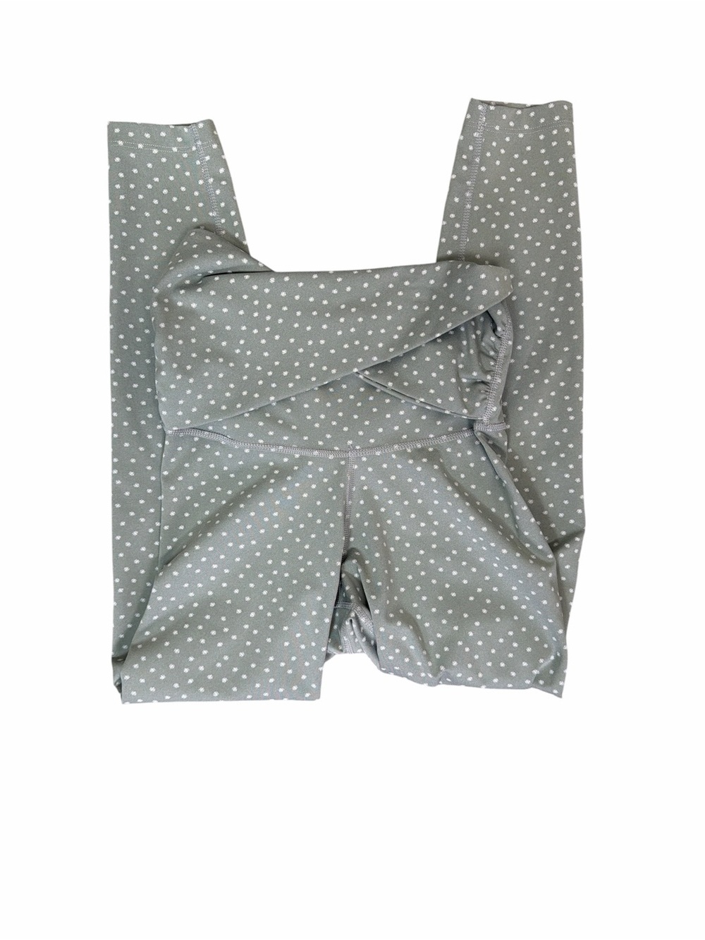 Nike Dri-FIT Sage Green White Polka Dot Twist Waist Yoga Leggings Women’s S